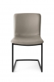 Jedálenská stolička šedá, kovová, kožená