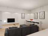 Moderný minimalizmus dubového interiéru