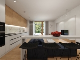 Moderný minimalizmus dubového interiéru