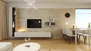 Moderný, útulný, svetlý interiér bytu